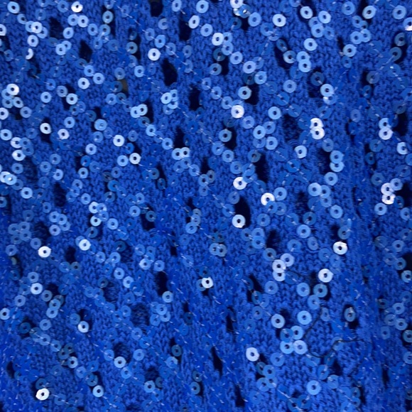 Blue crochet vibe knit sweater with sequins - Picture 6 of 10